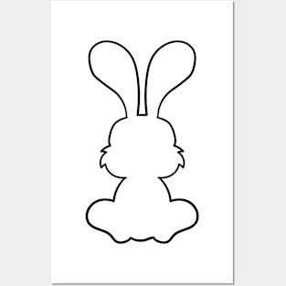 Hare silhouette in black Posters and Art